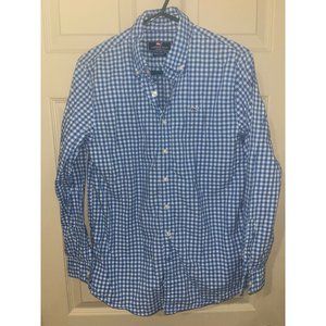 Vineyard Vines blue check Oxford buttondown Boys L/16